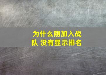 为什么刚加入战队 没有显示排名